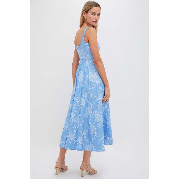 STAUD Blue Rose Wells Summer Dress NWT Size 6 Retail $395 Tuckernuck - Picture 6 of 6